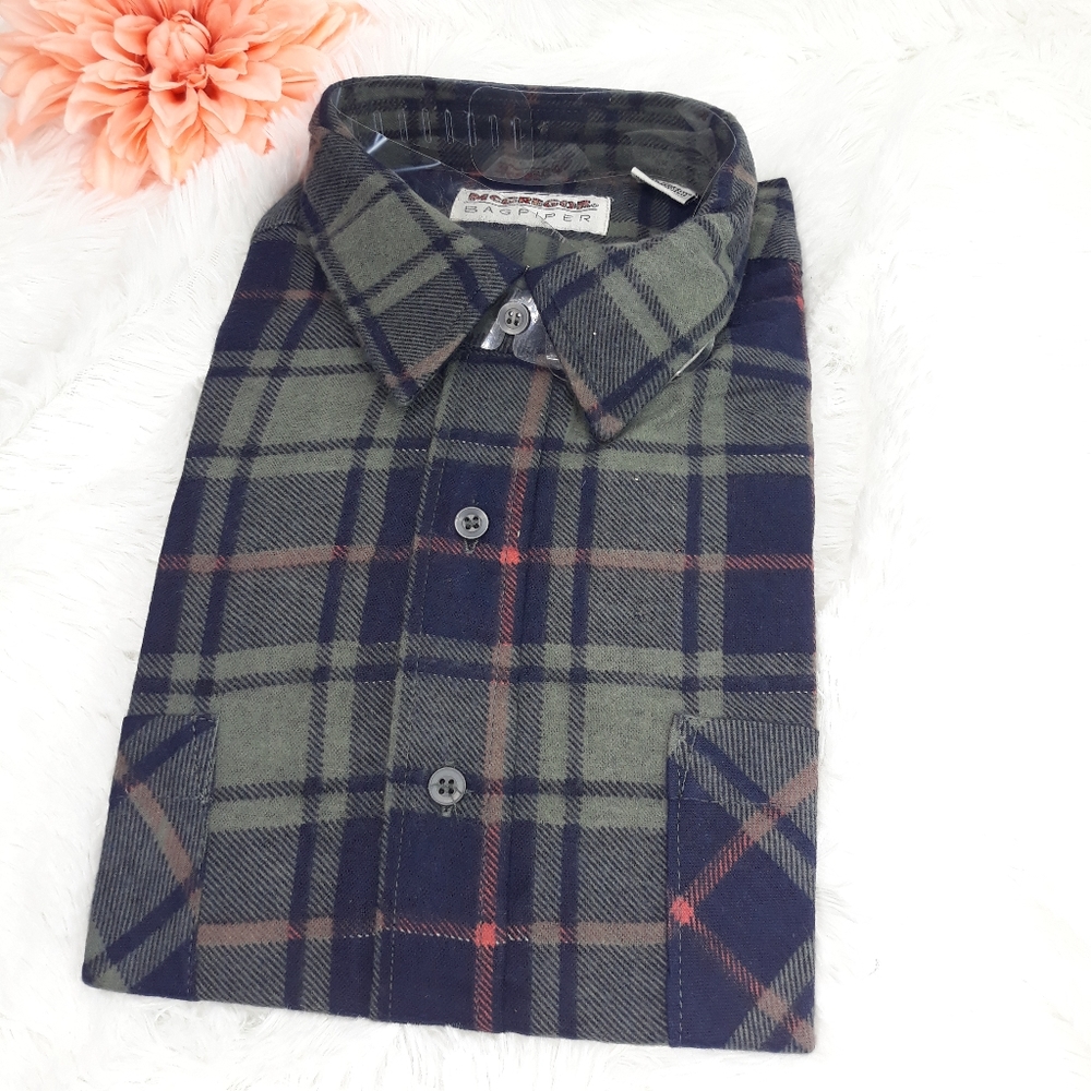 McGregor Bagpiper Vtg plaid men's shirt sz XL
